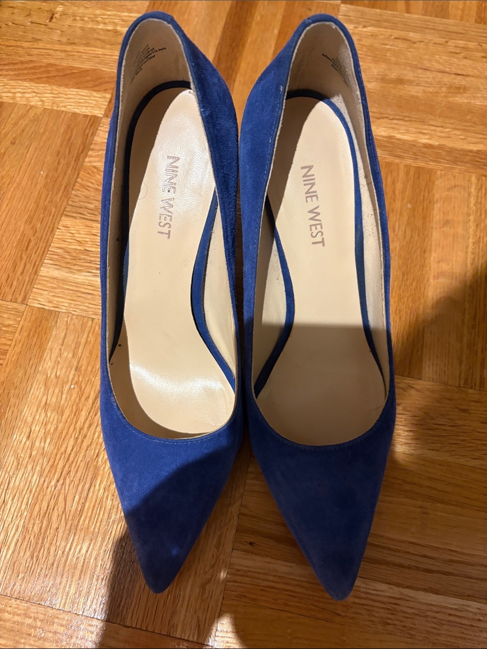 Nine West Royal Blue Suede Pointed Toe Pumps